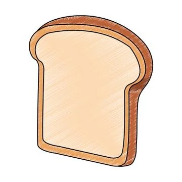 Bread sliced isolated scribble Illustrazione stock
