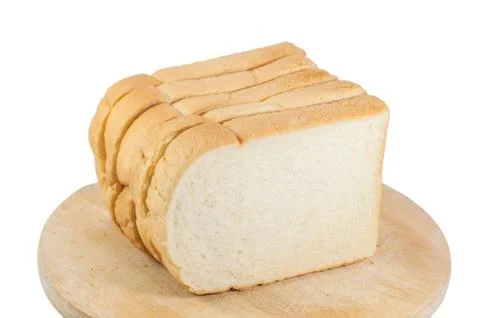 Bread sliced isolated on white background Stock Photos