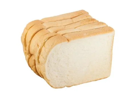 Bread sliced isolated on white background Stock Photos