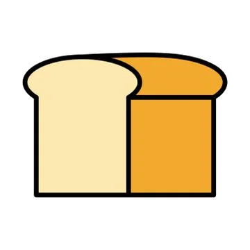 Bread sliced pastry bakery fill style icons Stock Illustration