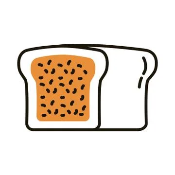 Bread sliced pastry bakery line and fill style Stock Illustration