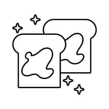 Bread sliced pastry bakery line style icon Stock Illustration