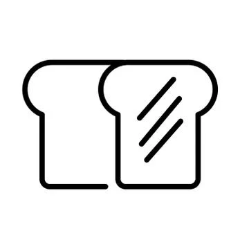Bread sliced pastry bakery line style icon Stock Illustration