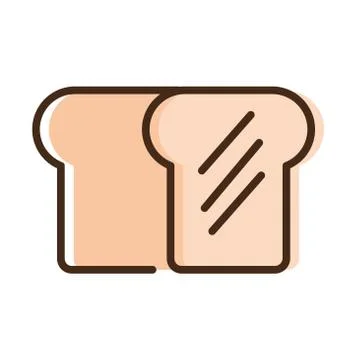 Bread sliced pastry bakery line and fill style icon Stock Illustration