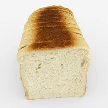 Bread sliced - toast slices put together isolated on white Stock Photos