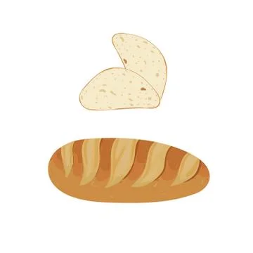 Bread slices and bakery. Illustrazione stock