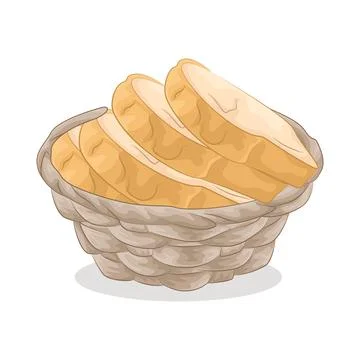 Bread slices in basket 스톡 일러스트