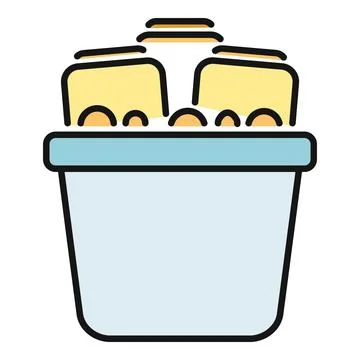 Bread slices in basket line art illustration イラスト素材