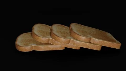 Bread Slices with black background 1 Stock Illustration