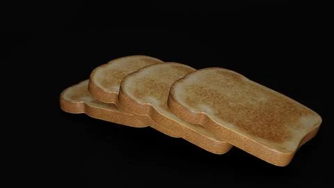 Bread Slices with black background 10 Stock Illustration