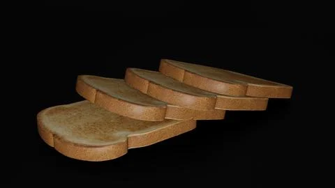 Bread Slices with black background 2 Stock Illustration