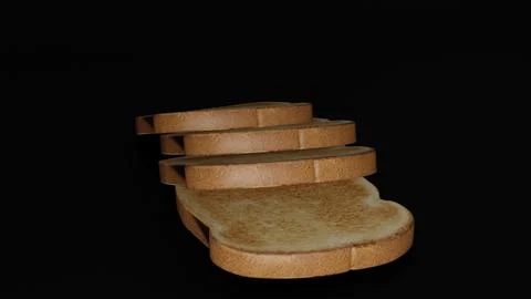 Bread Slices with black background 4 Stock Illustration