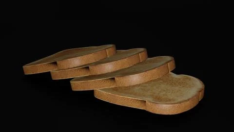 Bread Slices with black background 5 Stock Illustration