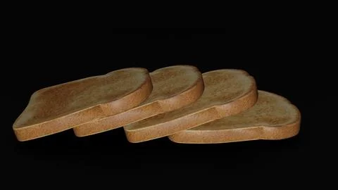 Bread Slices with black background 6 Stock Illustration