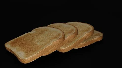 Bread Slices with black background 7 Stock Illustration