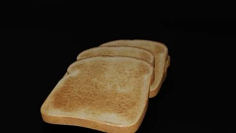 Bread Slices with black background 8 Stock Illustration