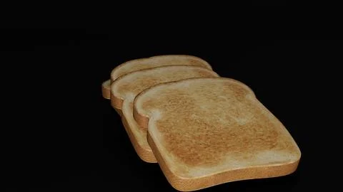 Bread Slices with black background 9 Stock Illustration