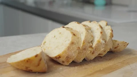 Bread slices on board Stock Footage 271616838