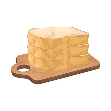 Bread Slices on a chopping board 스톡 일러스트
