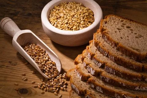 Bread slices of dark bread Stock Photos