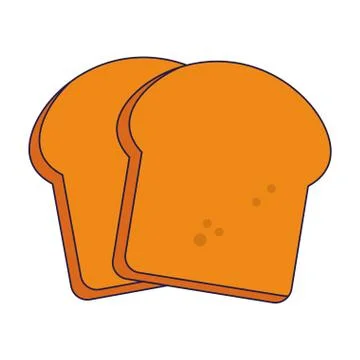 Bread slices food isolated Illustrazione stock