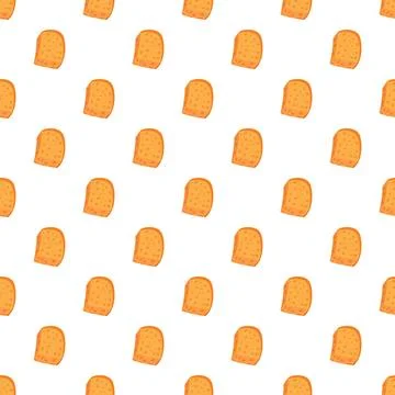 Bread slices forming a repetitive pattern on a white background Stockillustratie