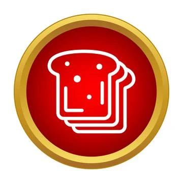 Bread slices icon showing breakfast food or bakery symbol Stock Illustration