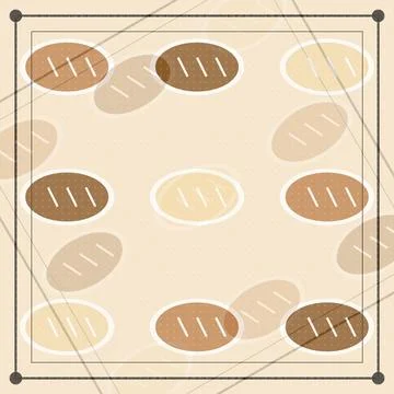 Bread slices pattern with diagonal lines on neutral background Stock Illustration