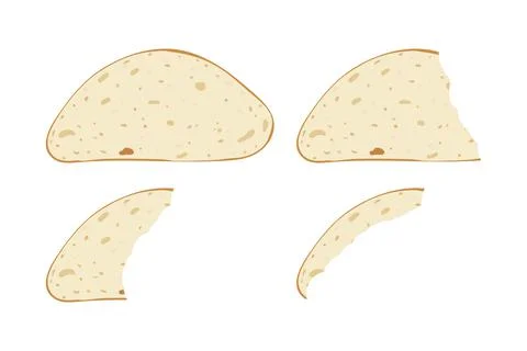 Bread slices pieces set. Stock Illustration