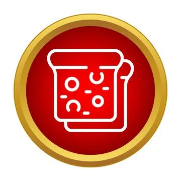 Bread slices toast icon in red circle イラスト素材