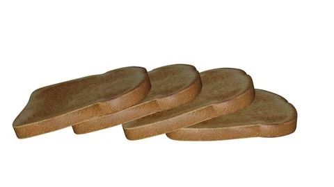 Bread Slices with white background 1 Stock Illustration