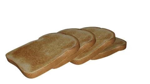 Bread Slices with white background 2 Stock Illustration