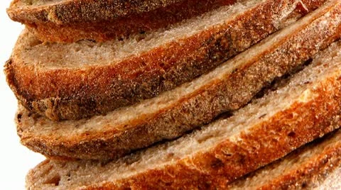 Bread slices on white Vídeos de archivo 22217450