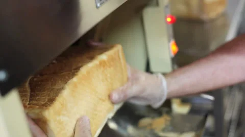 Bread Slicing Machine Stock Footage 33080827