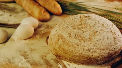 Bread in slow motion Stock Footage 72252420