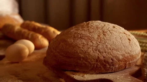 Bread in slow motion Stock Footage 72283626