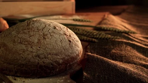 Bread in slow motion Stock Footage 72658926
