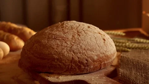 Bread in slow motion Stock Footage 72659444