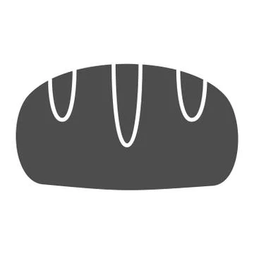 Bread solid icon, bakery concept, loaf sign on white background, loaf of bread Stock Illustration