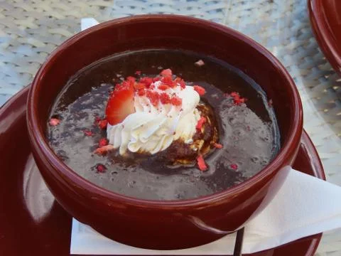 Bread soup with cream Stock Photos