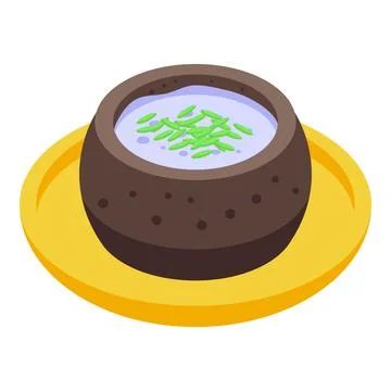 Bread soup icon isometric vector. German dish Stock Illustration
