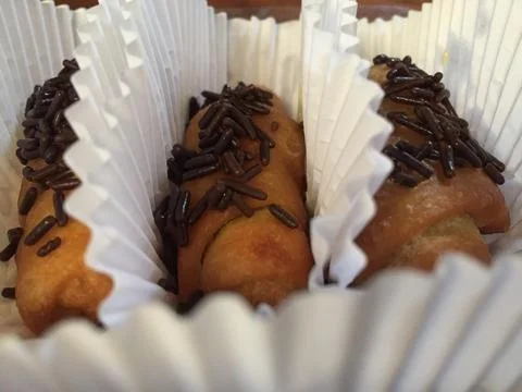Bread with the sprinkle of chocolate Stock Photos