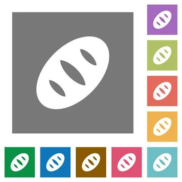 Bread square flat icons Stock Illustration