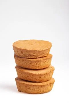 Bread stacked on a white background Stock Photos