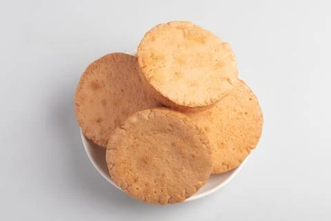 Bread stacked on a white background Stock Photos