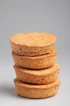 Bread stacked on a white background Stock Photos