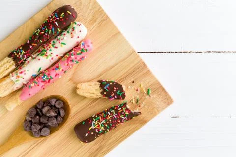 Bread Stick Background / Bread Stick / Bread Stick on Wooden Background Stock Photos