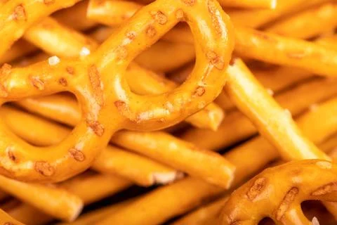 Bread sticks and bread figures with salt. Close-up Background image. Stock Photos