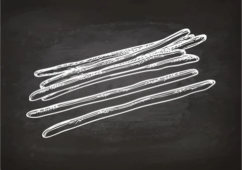 Bread sticks chalk sketch Stock Illustration