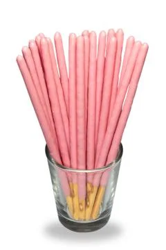 Bread sticks isolated on white background Stock Photos